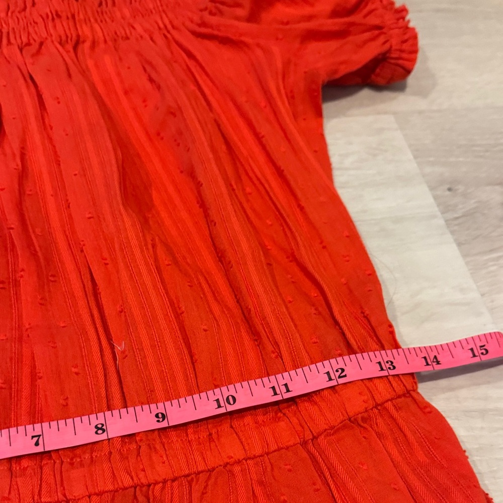 LOFT NWT Off-Shoulder Vibrant Orange-Red Maxi Dress with Belt - Picture 10 of 12